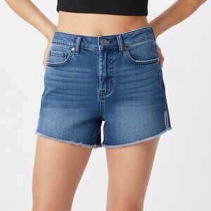 Victoria's Secret Jean Shorts 6 High Rise Medium Wash Denim Cut Offs Stretch